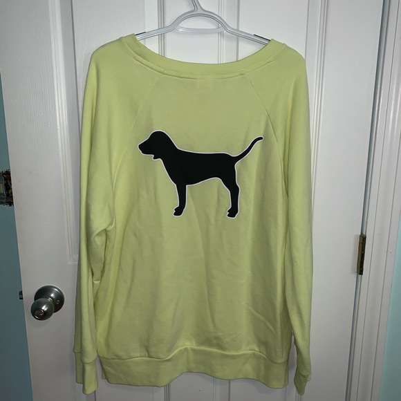 VS PINK Yellow Legging Crew Sweatshirt - Picture 2 of 4